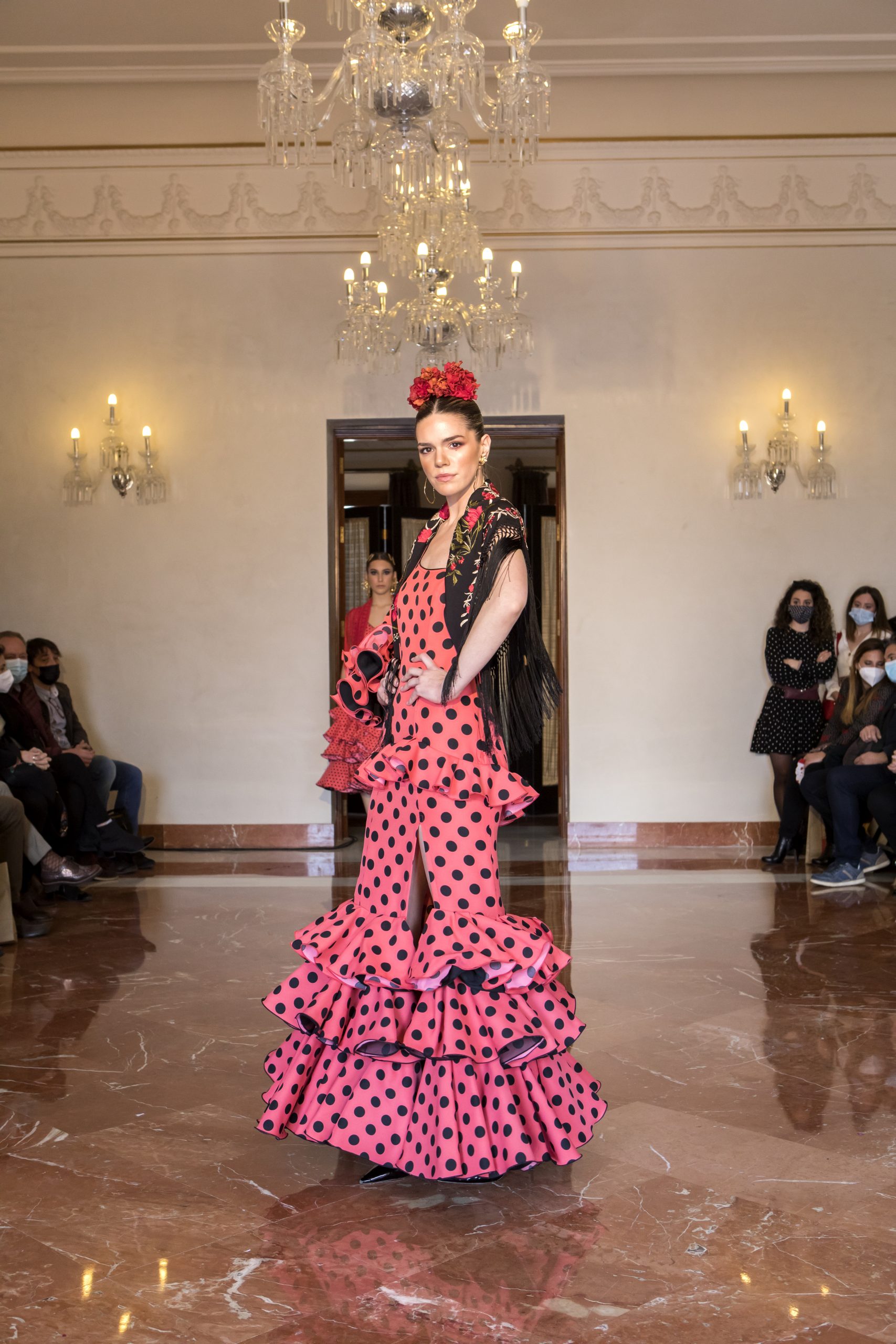 Vestido flamenca rojo volantes en gasa – Hita y Arcos 2024 cita